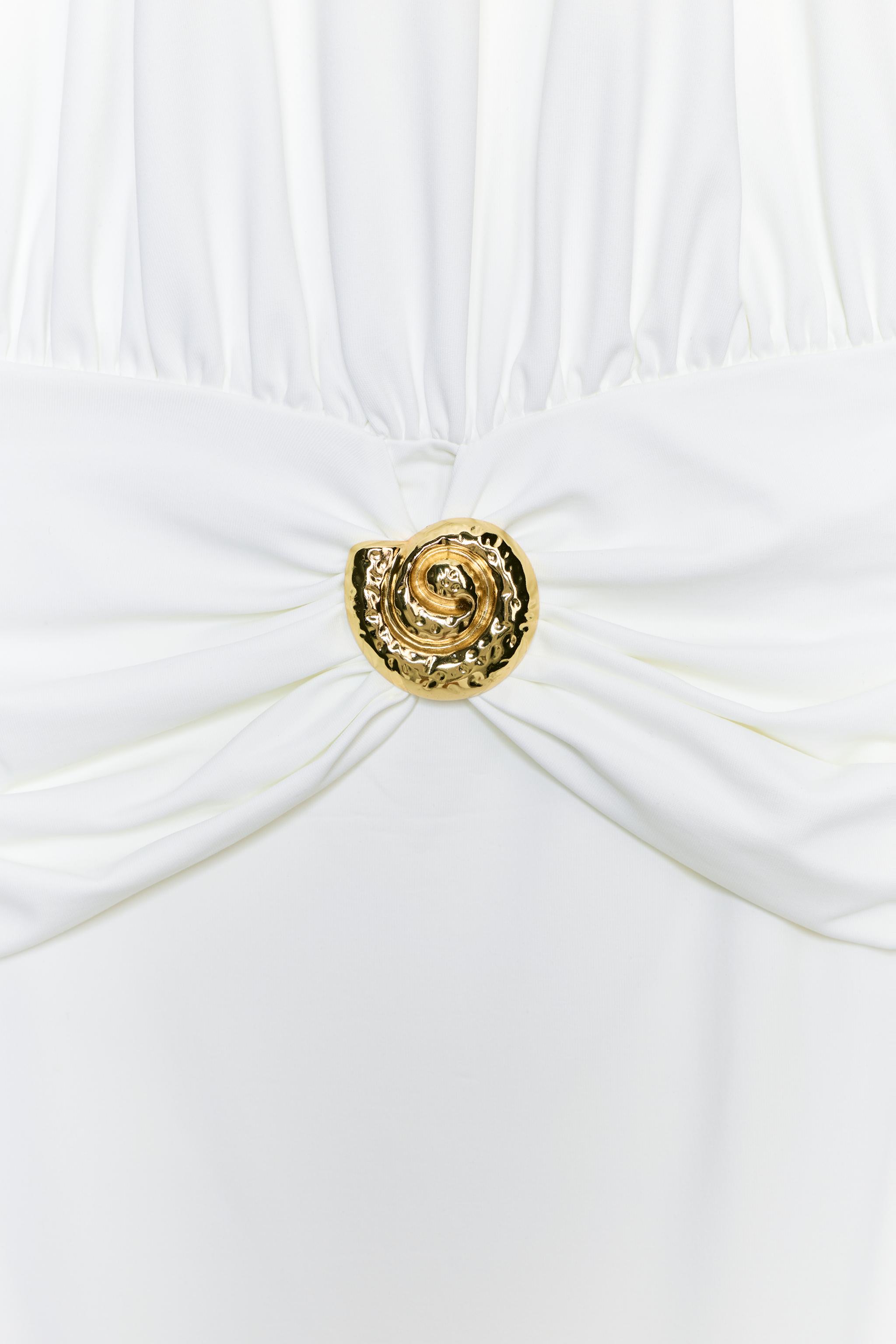 ROBE DRAPÉE À ENCOLURE AMÉRICAINE
